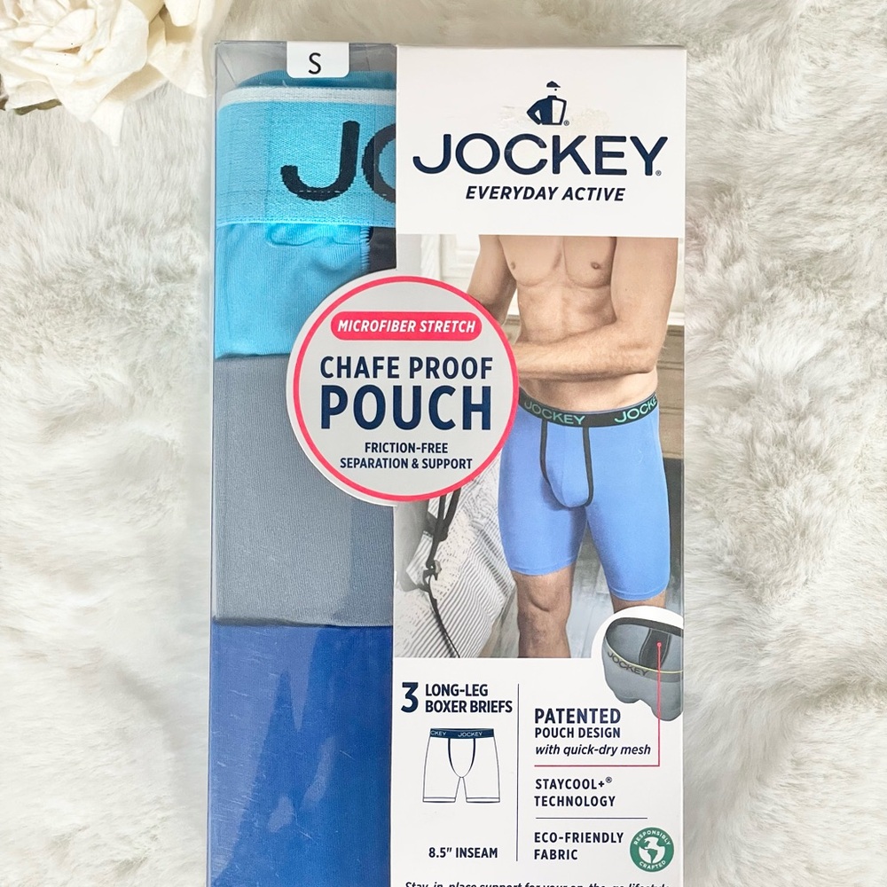 New with tag JOCKEY Everyday Active Boxer Briefs - LONGER LEG STAYCOOL TECH SML